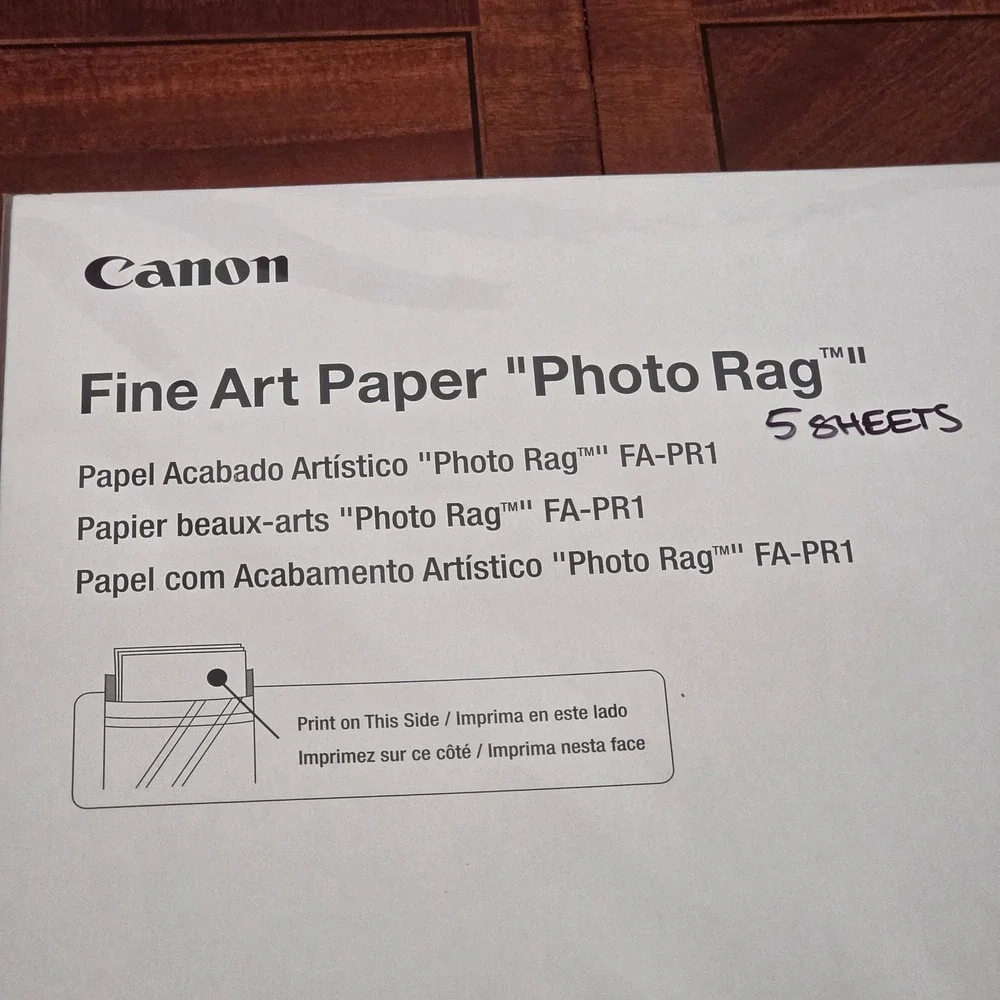 Canon Fine Art Paper 13x19 White Photo Rag II FA-PR1 5 Sheets Inkjet Printing